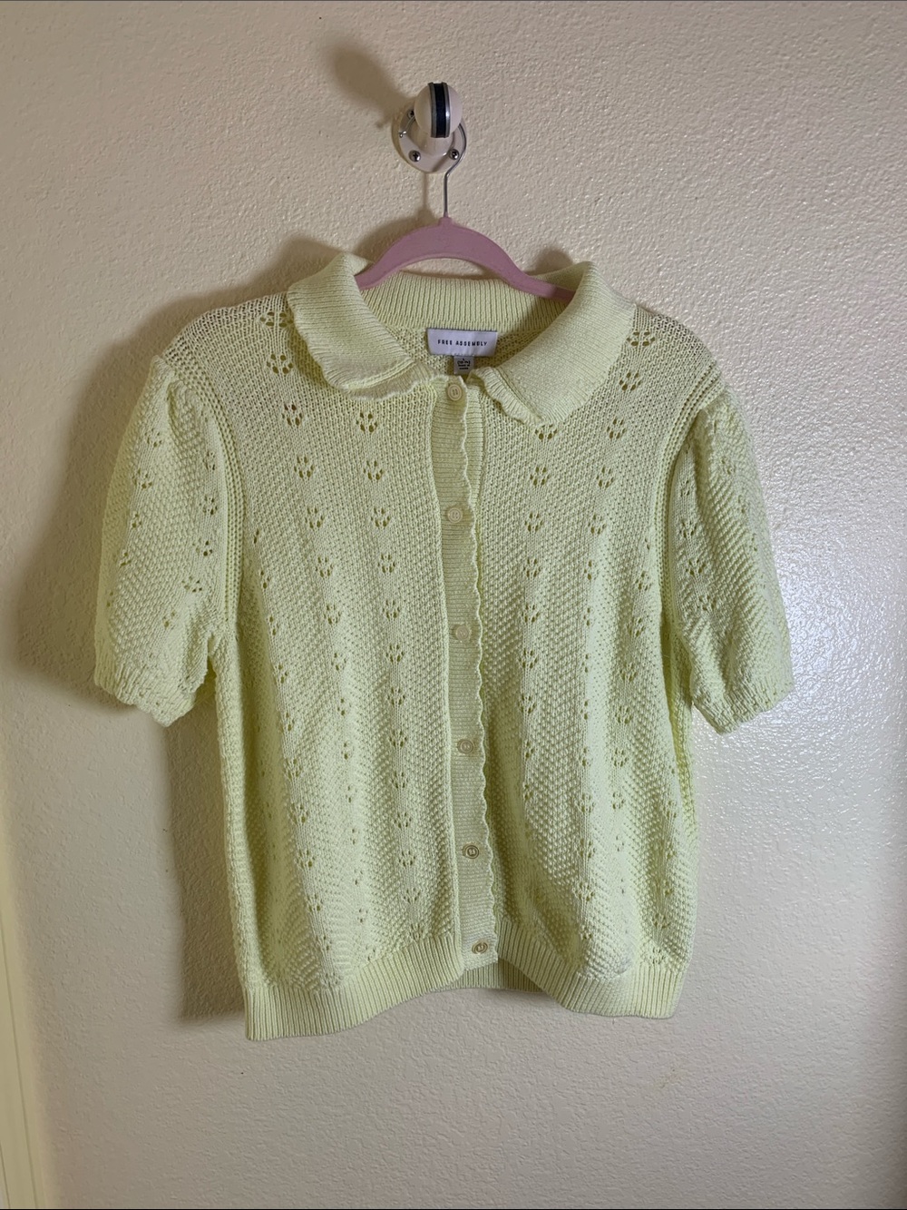 NWT FREE ASSEMBLY Knit Short-Sleeve Cardigan, Size L